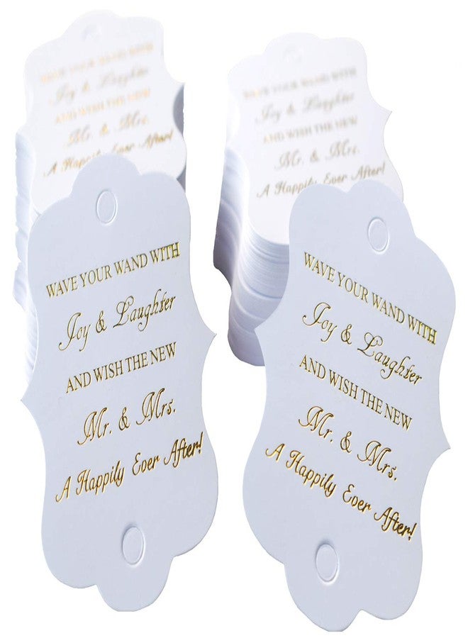 Kingsnow 100 Pack Wedding Ribbon Wand Favor Tags, Ribbon Wands Send Off Tag Exit Wand Tags for Wedding Wands - Image 1
